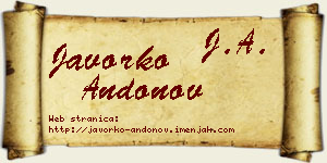 Javorko Andonov vizit kartica